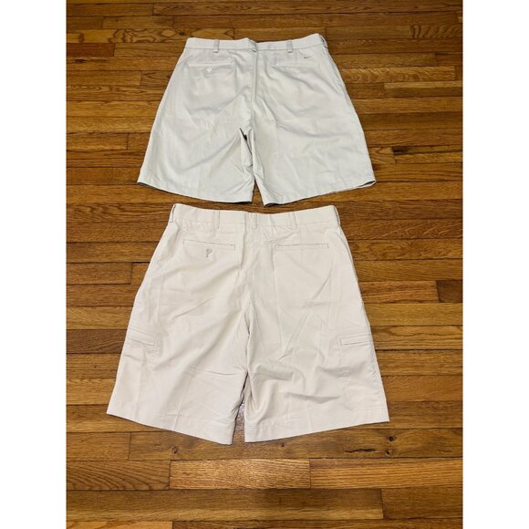 Nike Mens Golf Shorts Size 35 *Lot of 2* Beige Khaki Pleated & Flat Front - Picture 8 of 8
